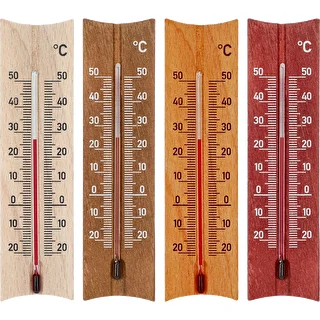Дървен стаен термометър (-20 до +50°C), 15 см, микс