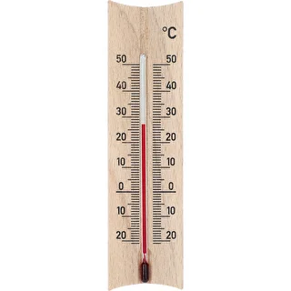 Дървен стаен термометър (-20 до +50°C), светлокафяв, 15 см