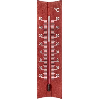 Дървен стаен термометър (-20 до +50°C), цвят махагон, 15 см