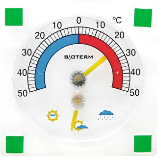 Универсален термометър с хигрометър, прозрачен, самозалепващ (-50°C до +50°C)