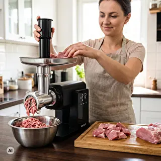 Многофункционална месомелачка – със сензорен панел, приставки за рязане и претриване, 2000 W – photo 8