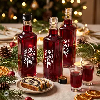 Бутилка Receptura, 250 ml с винтова капачка – Коледен северен елен – photo 6