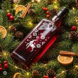 Бутилка Tynktura, 500 ml със завиваща се капачка – Празничен северен елен – photo 6