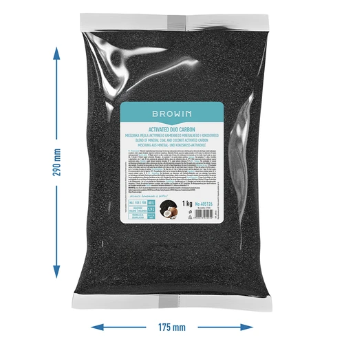 Activated Duo Carbon – смес от каменен (минерален) и кокосов активен въглен, 1 кг, за 60 л - 7