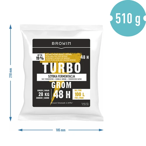 Алкохолни дрожди Turbo Grom 48 ч 100 л - 5