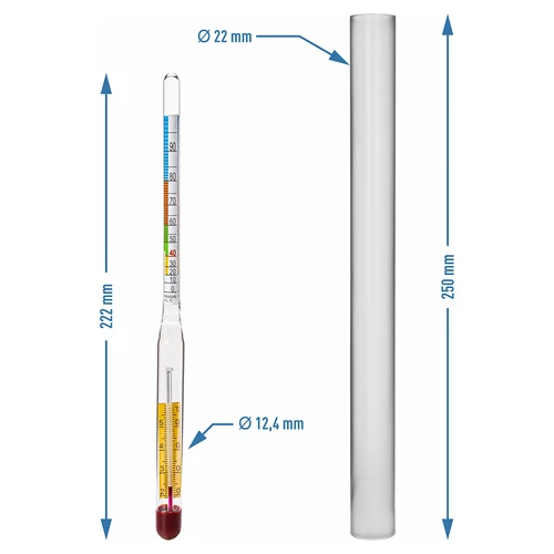 Алкохолометър с термометър - 3