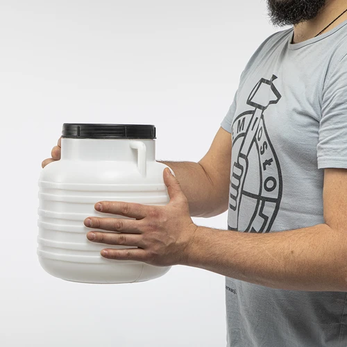 Бидон Kiszonka 10 л - бял, с дръжки - 9