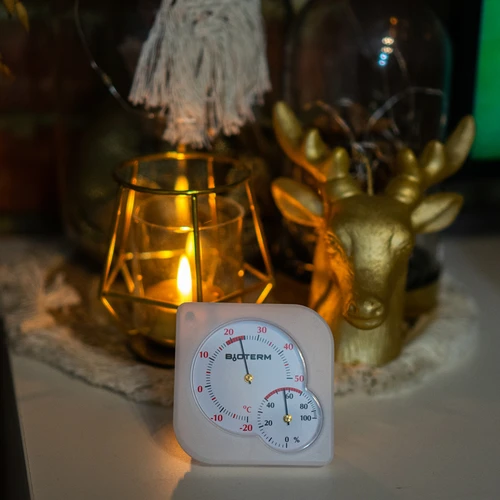 Биметален вътрешен термометър с хигрометър (-20 до +50°C), бял - 5