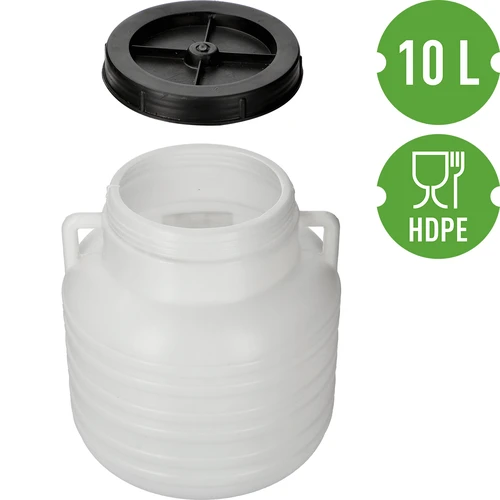 Буре за ферментация 10 L - бяло, с дръжки - 3