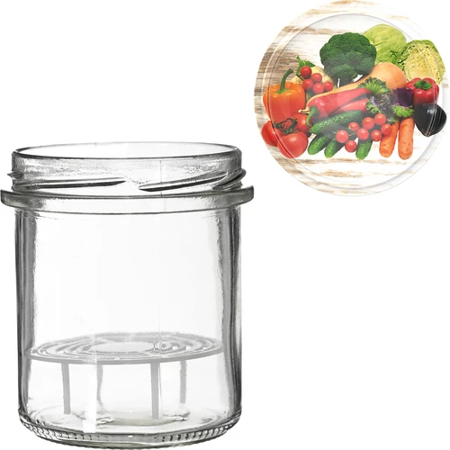 Буркан 350 мл с капачка и притискащ диск - 6 бр. - 8