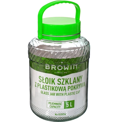 Буркан 5 л със щипци - зелена винтова капачка - 2