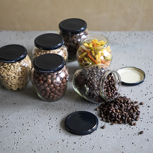 Буркан Амфора 580 мл (фи 82) с черна капачка, 6 бр. - 5