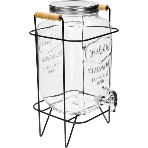 Буркан Лимонада 8 л - с кранче, на метална стойка с дръжки