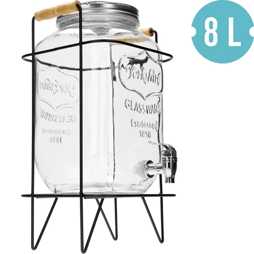 Буркан Лимонада 8 л - с кранче, на метална стойка с дръжки - 2
