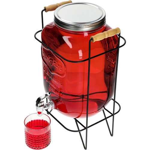 Буркан Лимонада 8 л - с кранче, на метална стойка с дръжки - 5