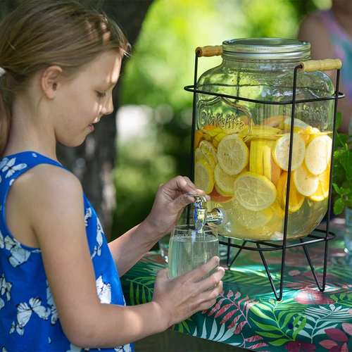 Буркан Лимонада 8 л - с кранче, на метална стойка с дръжки - 8