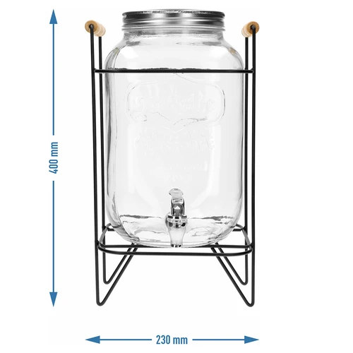 Буркан Лимонада 8 л - с кранче, на метална стойка с дръжки - 6