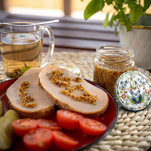 Буркан с вместимост 212 мл, с цветни капачки ø 66. - 14