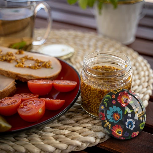 Буркан с вместимост 212 мл, с цветни капачки ø 66. - 15