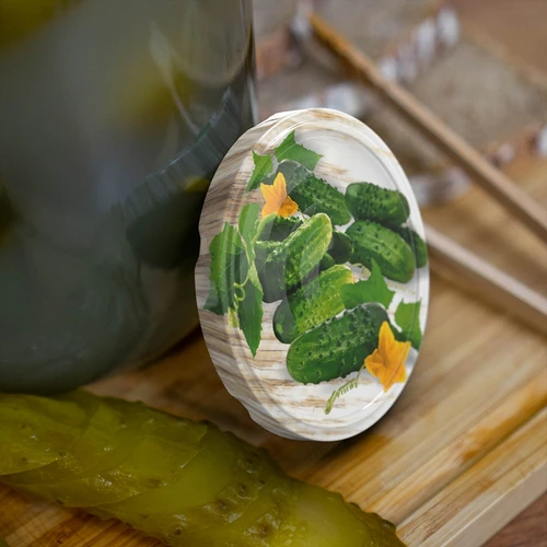 Буркан TO 2 л, fi 82/6 с цветна капачка + щипки - 6