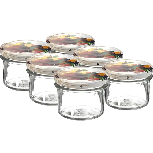 Буркан TO 235 мл с цветна капачка fi82 - 6 бр.