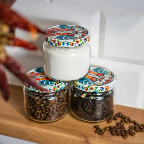 Буркан TO 370 мл с цветна капачка fi82/6 - 6 бр. - 11