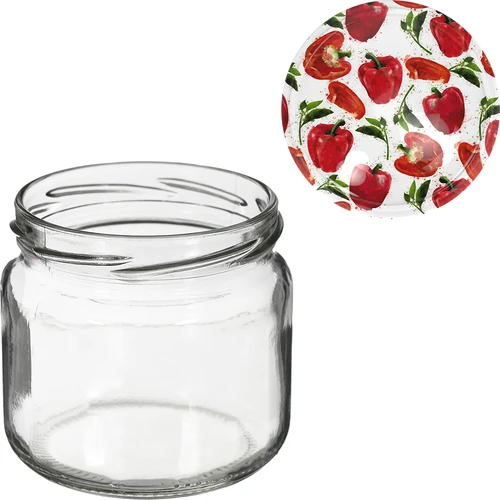 Буркан TO 370 мл с цветна капачка fi82/6 - 6 бр. - 8