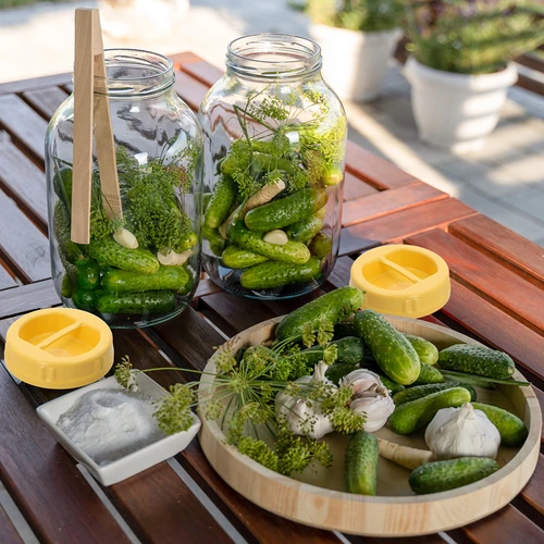 Буркан TO 4 л, щипки и пластмасова капачка фи 100, с дръжка - 6