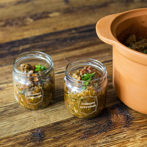 Буркан TO 425 мл с принт „Домашен деликатес“ и черна винтова капачка фи 82 - 3 бр. - 7