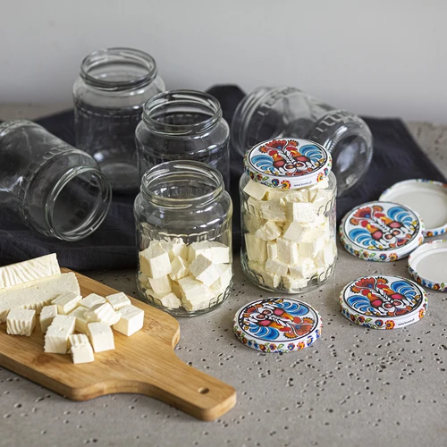 Буркан TO 720 мл с цветна капачка фи 82/6 - 6 бр. - 14