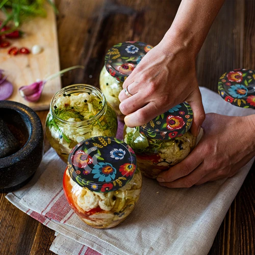 Буркан TO Amfora 580 мл с цветна капачка fi82/6-6бр. - 16