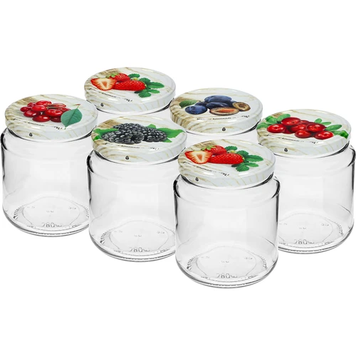 Буркан TO, grubasek 580 мл с цветна капачка фи82/6, 6 бр.