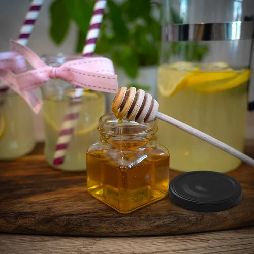 Буркан twist off 120 мл - Четири ъгъла fi 53 с черна капачка, 6 бр - 9