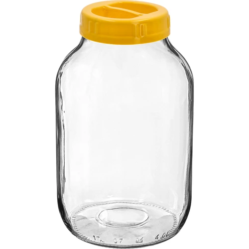 Буркан twist-off 4 L и капачка от пластмаса fi 100 с дръжка