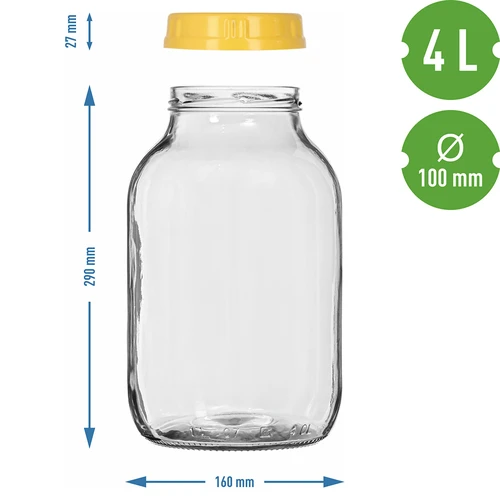 Буркан twist-off 4 L и капачка от пластмаса fi 100 с дръжка - 7