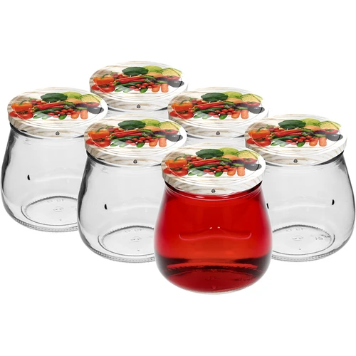 Буркан twist-off 500 мл "Обърната Амфора" с цветна капачка fi 82/6, 6 бр. - 3