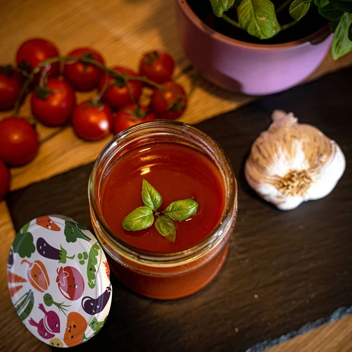 Буркан twist off 500 мл с цветна винтова капачка fi82/6 - 6 бр. - 11