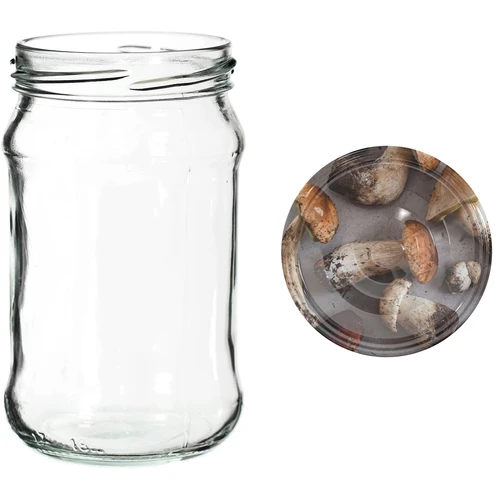 Буркани 300 мл с цветни капачки фи 66 - 6 бр. - 5