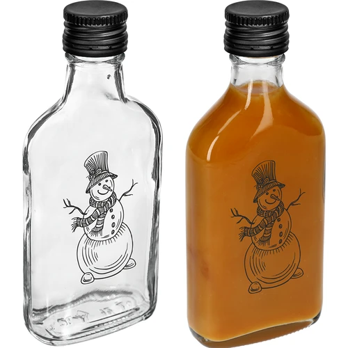Бутилка 200 мл с винтова капачка, принт „Коледен снежен човек“, 6 бр. - 3