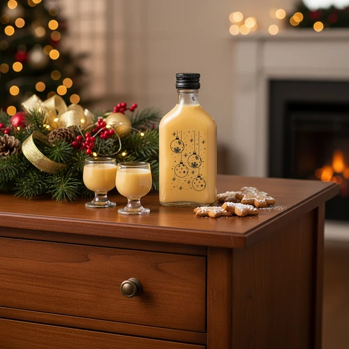 Бутилка тип манерка 200 мл с винтова капачка, принт „Коледни топки“, 1 бр. - 6