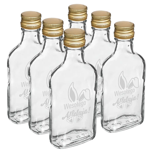 Бутилка 200 мл с винтова капачка, щампа УШИ НА ЗАЕК, 6 бр. - 2