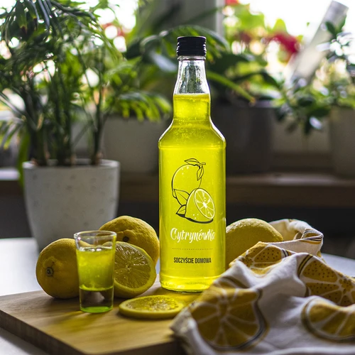 Бутилка 500 мл с капачка и принт Лимонов ликьор 4 бр - 7