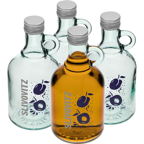 Бутилка 500 мл с винтова капачка и двуцветен печат Slivovitz - 4 бр.