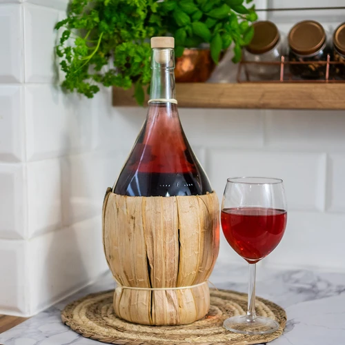 Бутилка Fiasco за вино с плетена оплетка - 2 л - 3