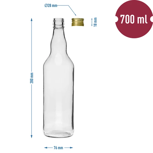 Бутилка „Монопол“ 700 ml с капачка на винт - 4 бр. - 6