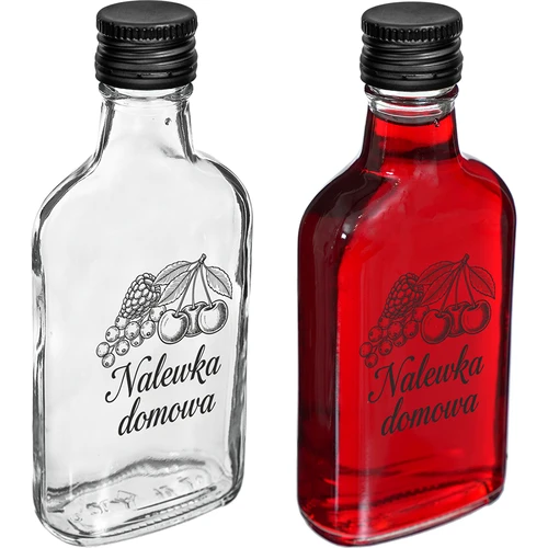 Плоска бутилка тип манерка 200 ml с винтова капачка, надпис „Домашна наливка“, 1 бр. - 2