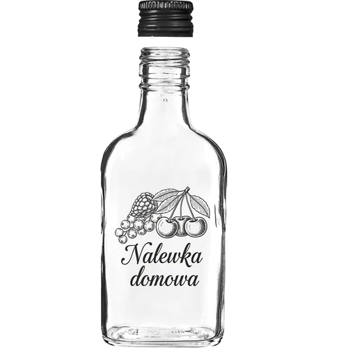 Плоска бутилка тип манерка 200 ml с винтова капачка, надпис „Домашна наливка“, 1 бр. - 3