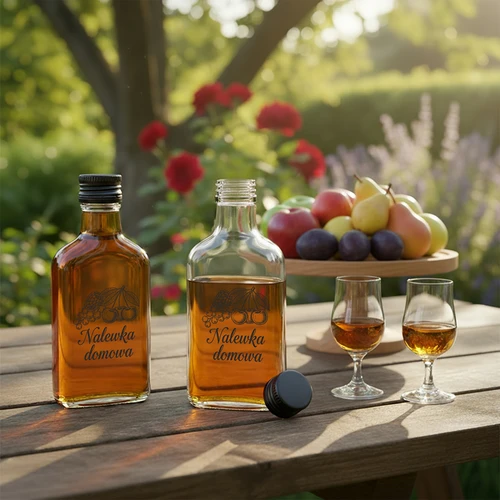 Плоска бутилка тип манерка 200 ml с винтова капачка, надпис „Домашна наливка“, 1 бр. - 5