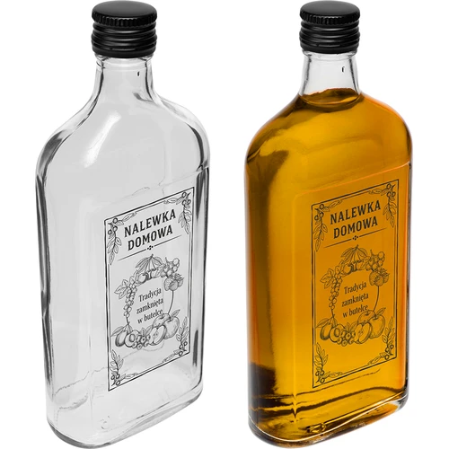 Бутилка тип фляга 500 мл с винтова капачка, с печат „Домашна наливка“, 1 бр. - 2