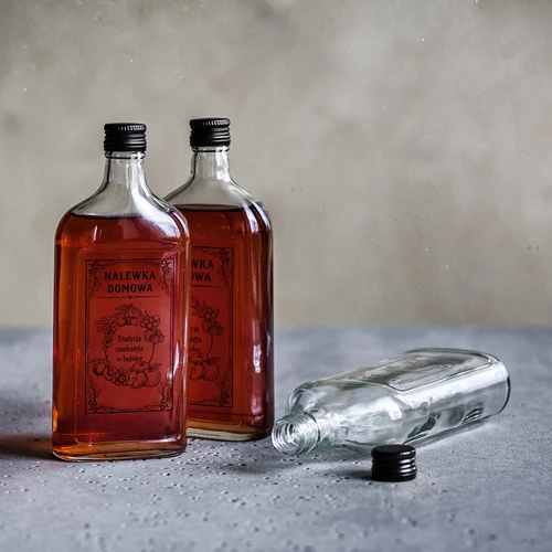 Бутилка тип фляга 500 мл с винтова капачка, с печат „Домашна наливка“, 1 бр. - 5